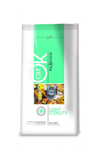 OK Passion Adult Cat Light Sterility with Turkey - Зоомагазин R-cat.by