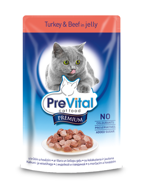 Prevital Premium Turkey and Beef in jelly - Зоомагазин R-cat.by