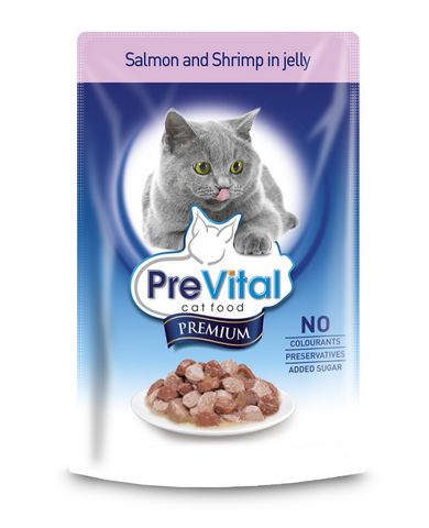 Prevital Premium Salmon and Shrimp in jelly - Зоомагазин R-cat.by