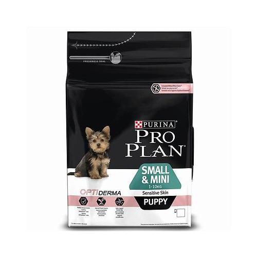 Pro Plan Puppy Small & Mini Sensitive Derma (Лосось, рис) - Зоомагазин R-cat.by