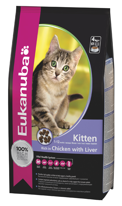 Eukanuba Kitten&Junior Chicken with Liver - Зоомагазин R-cat.by