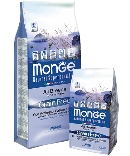 Monge Dog Grain free Adult Mini (Анчоус, картофель, горох) - Зоомагазин R-cat.by