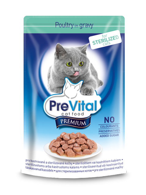 Prevital Premium Sterilized Poultry in gravy - Зоомагазин R-cat.by