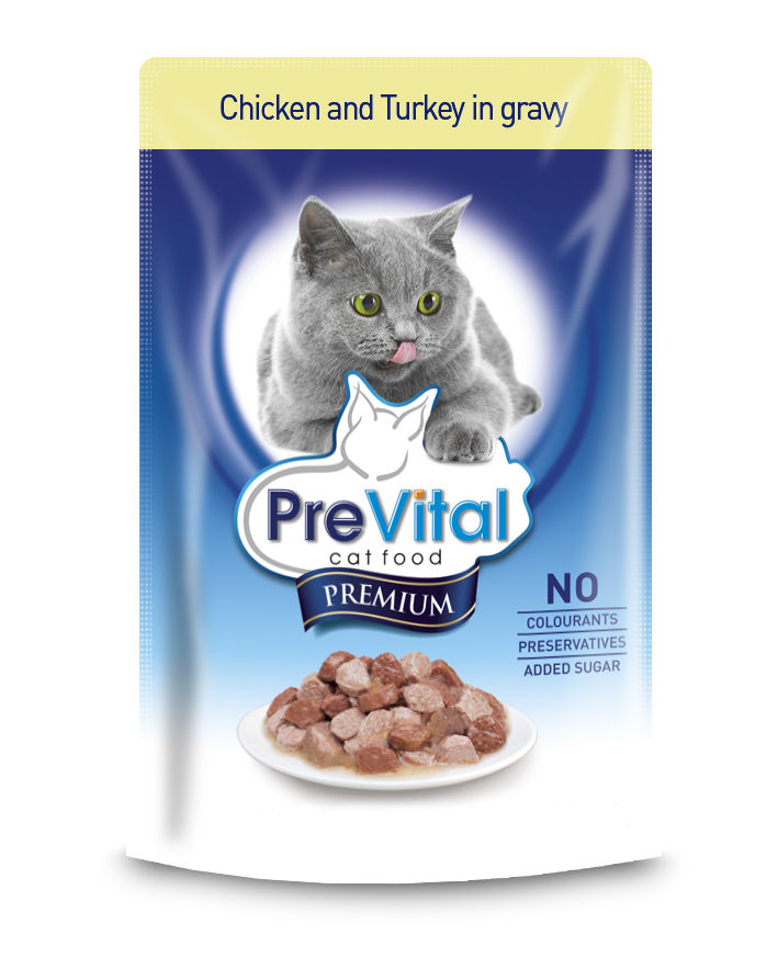 Prevital Premium Chicken and Turkey in gravy - Зоомагазин R-cat.by