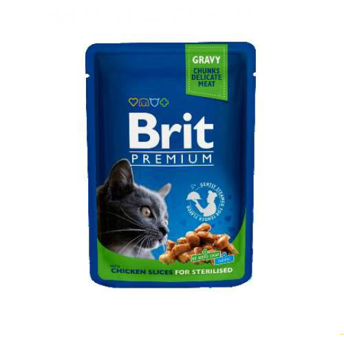 Brit Premium Cat Pouches Chicken Slices for Sterilised - Зоомагазин R-cat.by