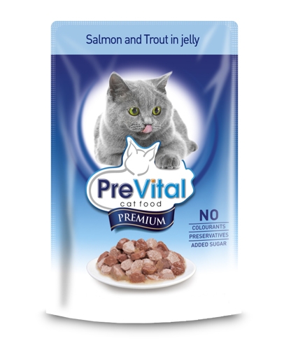 Prevital Premium Salmon and Trout in jelly - Зоомагазин R-cat.by