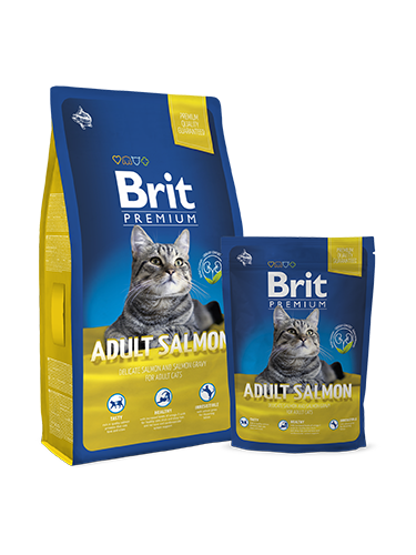 Brit Premium Cat Adult Salmon - Зоомагазин R-cat.by